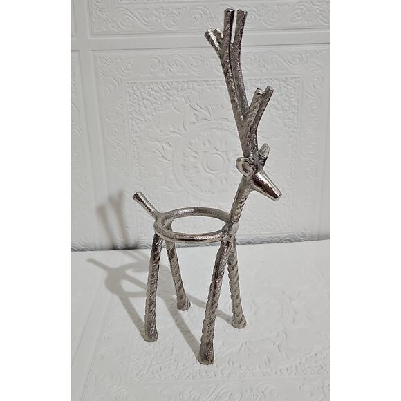 Reindeer Votive Candle Holder Christmas Decoration Silver Tone Ralph Lauren Xmas - Picture 5 of 8